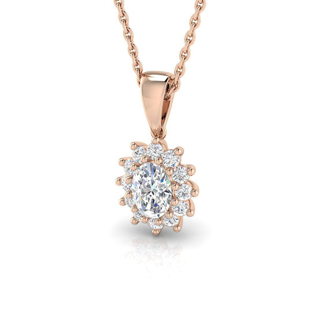 Axite Halo Diamond Pendant 0.5ct Gold (Without Chain )