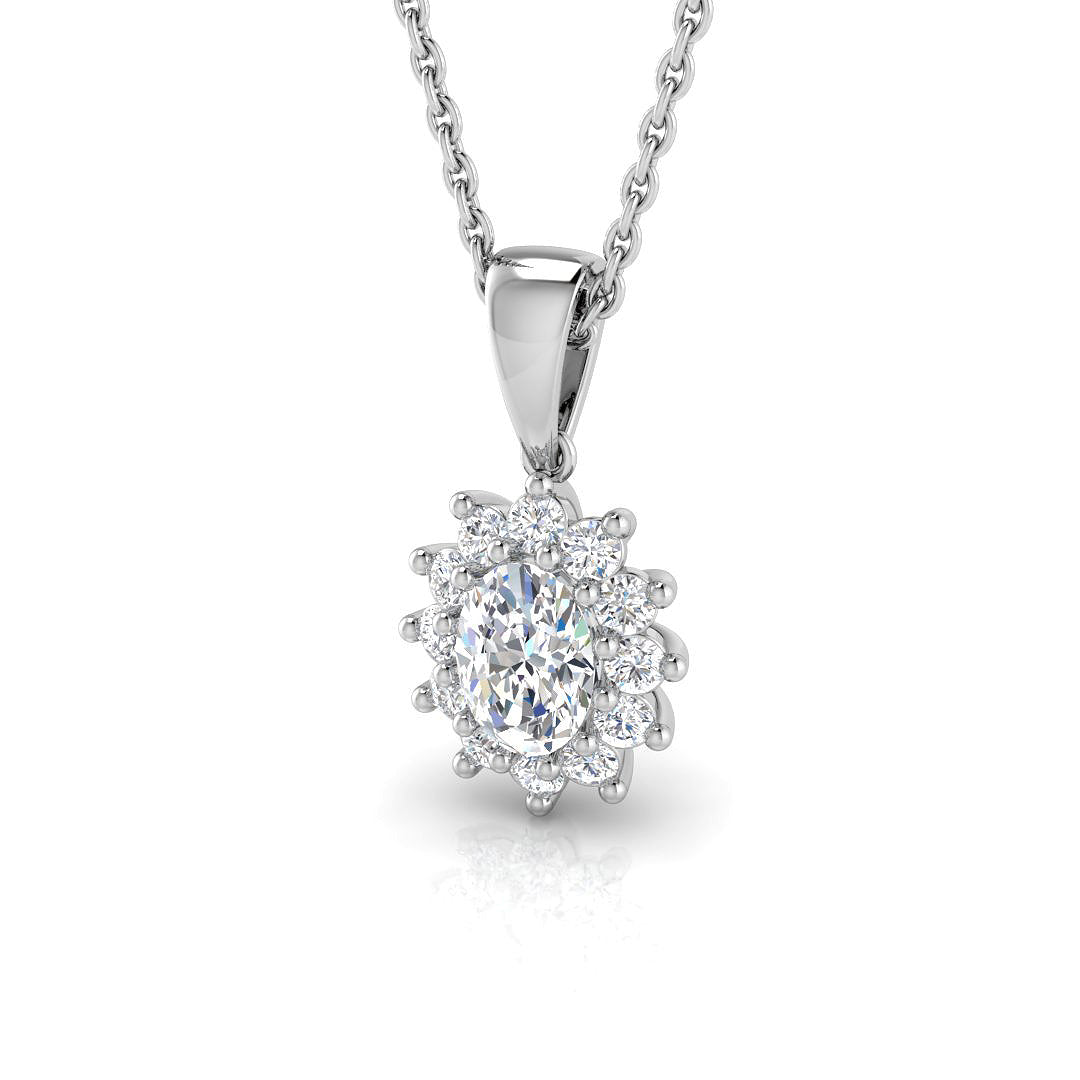 Axite Halo Diamond Pendant 0.5ct Gold (Without Chain )