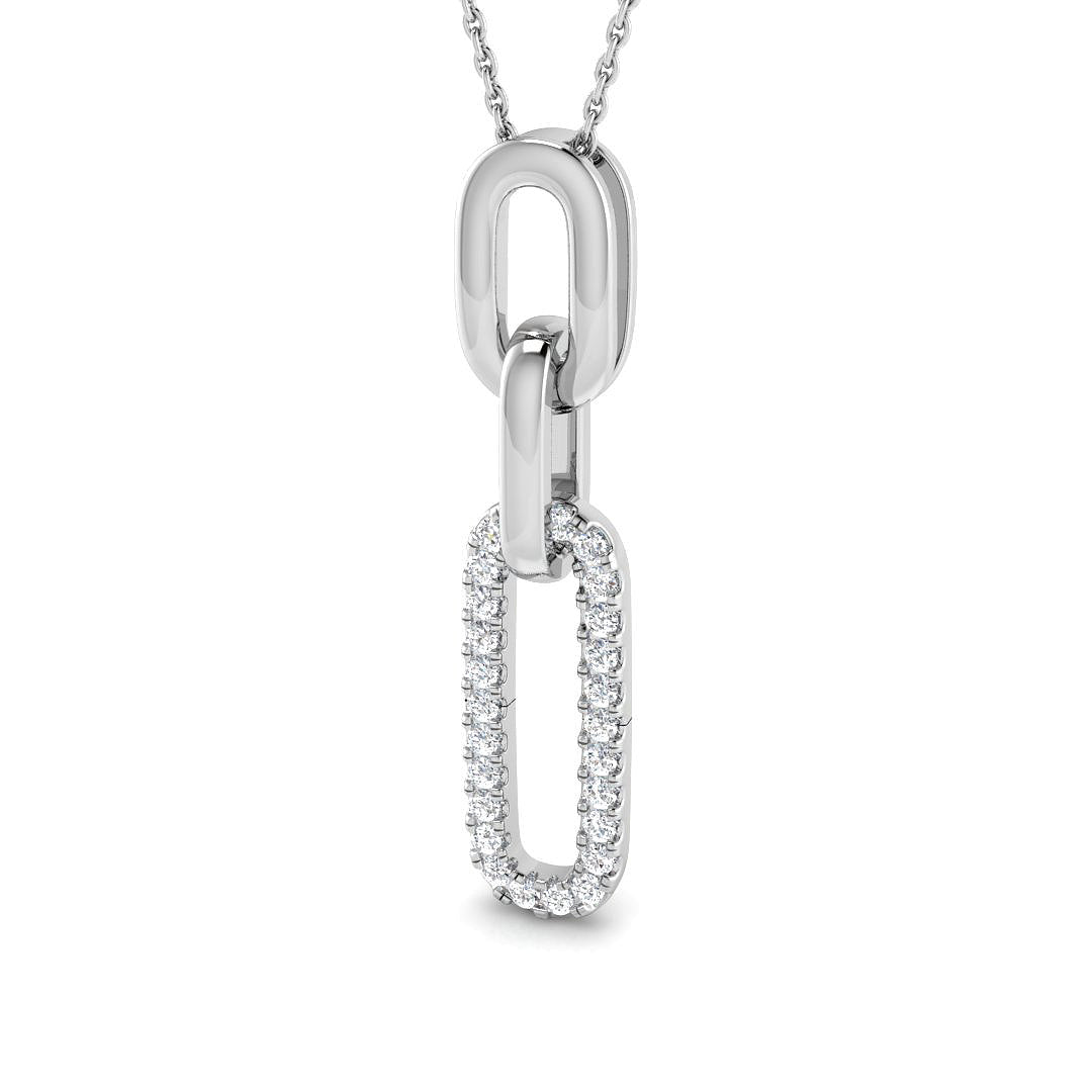 Avize Diamond Pendant Paper Clip 0.33ct Gold (Without Chain )