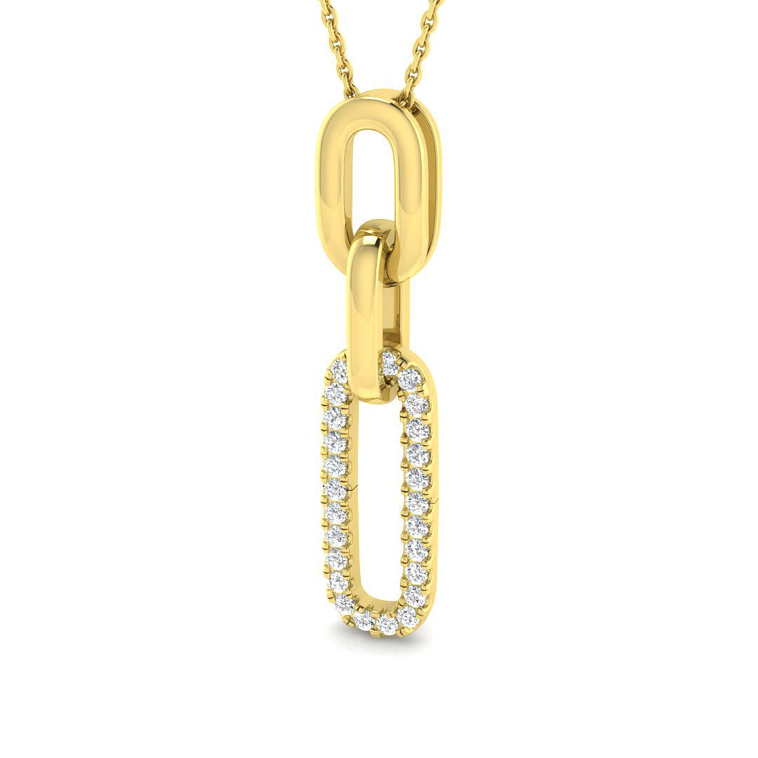 Avize Diamond Pendant Paper Clip 0.33ct Gold (Without Chain )