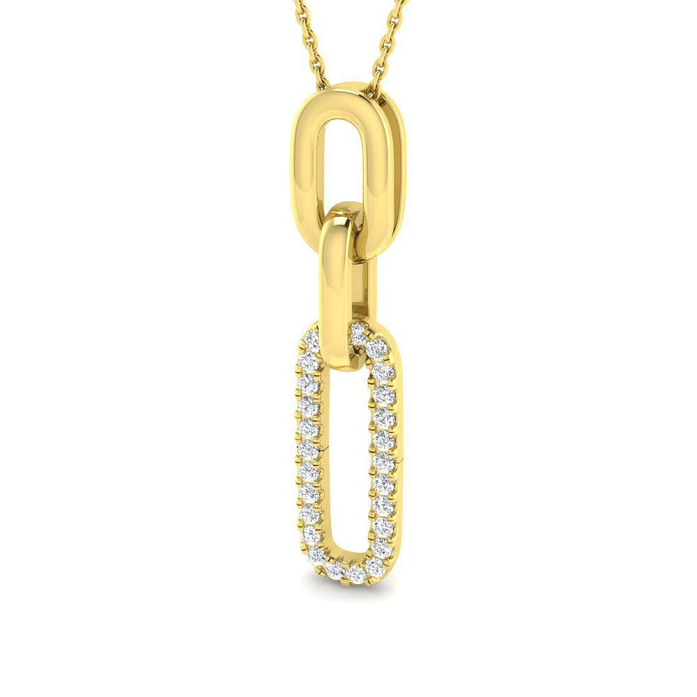 Avize Diamond Pendant Paper Clip 0.33ct Gold (Without Chain )