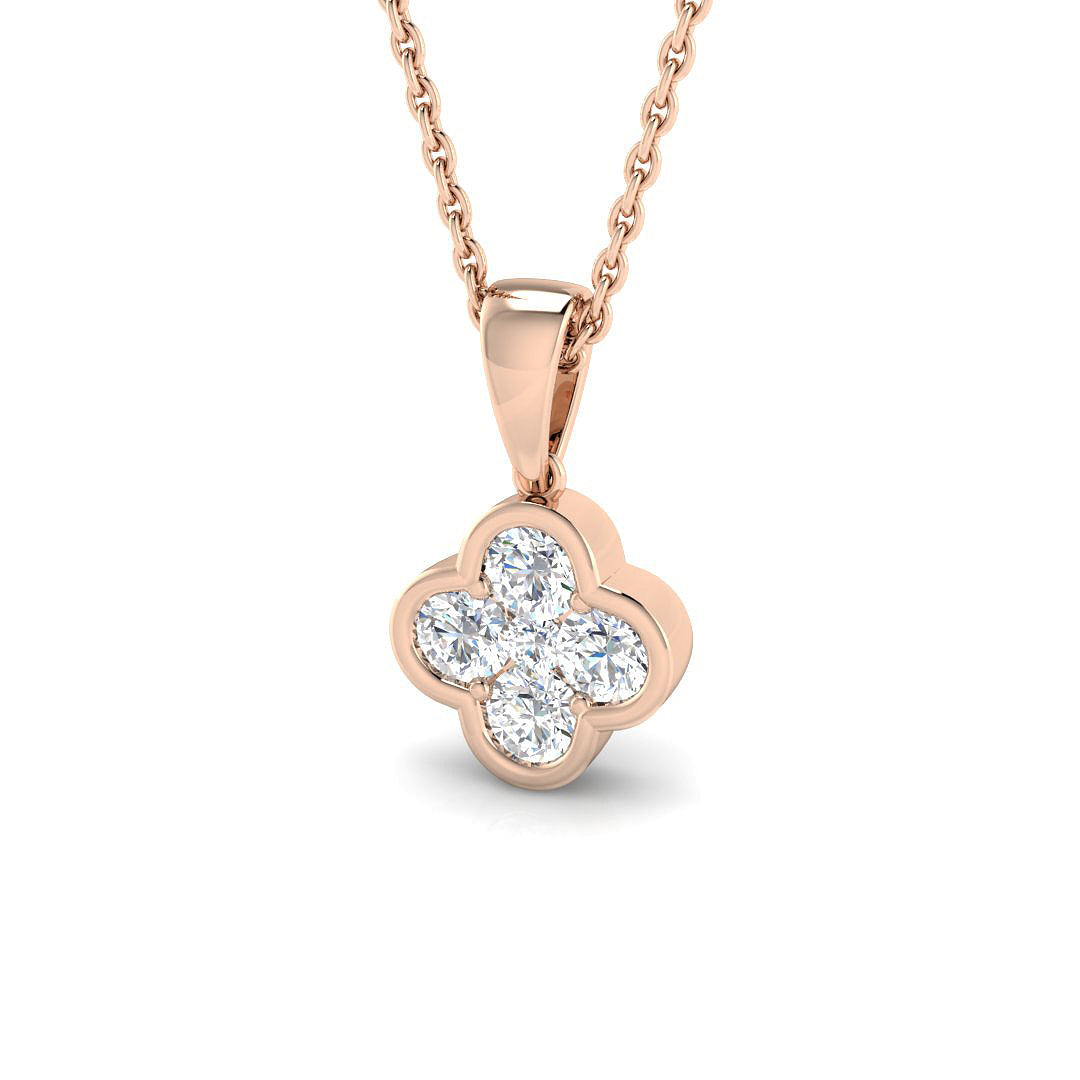 Aviso Clover Pendant 0.5ct Diamond  Gold(Without Chain )