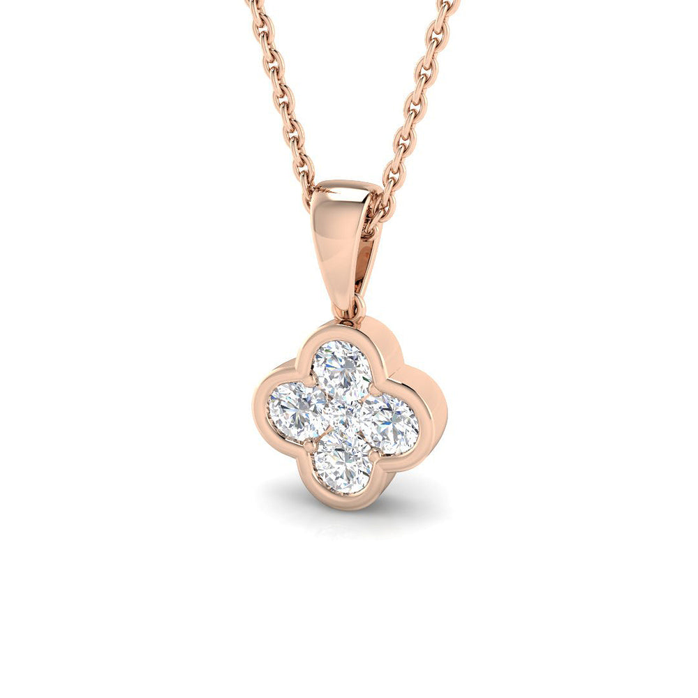 Aviso Clover Pendant 0.5ct Diamond  Gold(Without Chain )