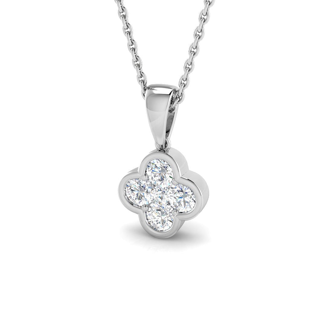 0.50 Carat D-E/VS Lab Grown Diamond Designer Pendant 9k White Gold Ready To Ship