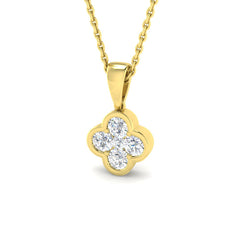 0.50 Ct D-E/VS Lab Grown Diamond Designer Pendant 9k Yellow Gold Ready To Ship