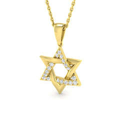 9ct Yellow Gold 0.12ct Lab Grown Diamond Religious Pendant