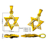 9ct Yellow Gold 0.12ct Lab Grown Diamond Religious Pendant