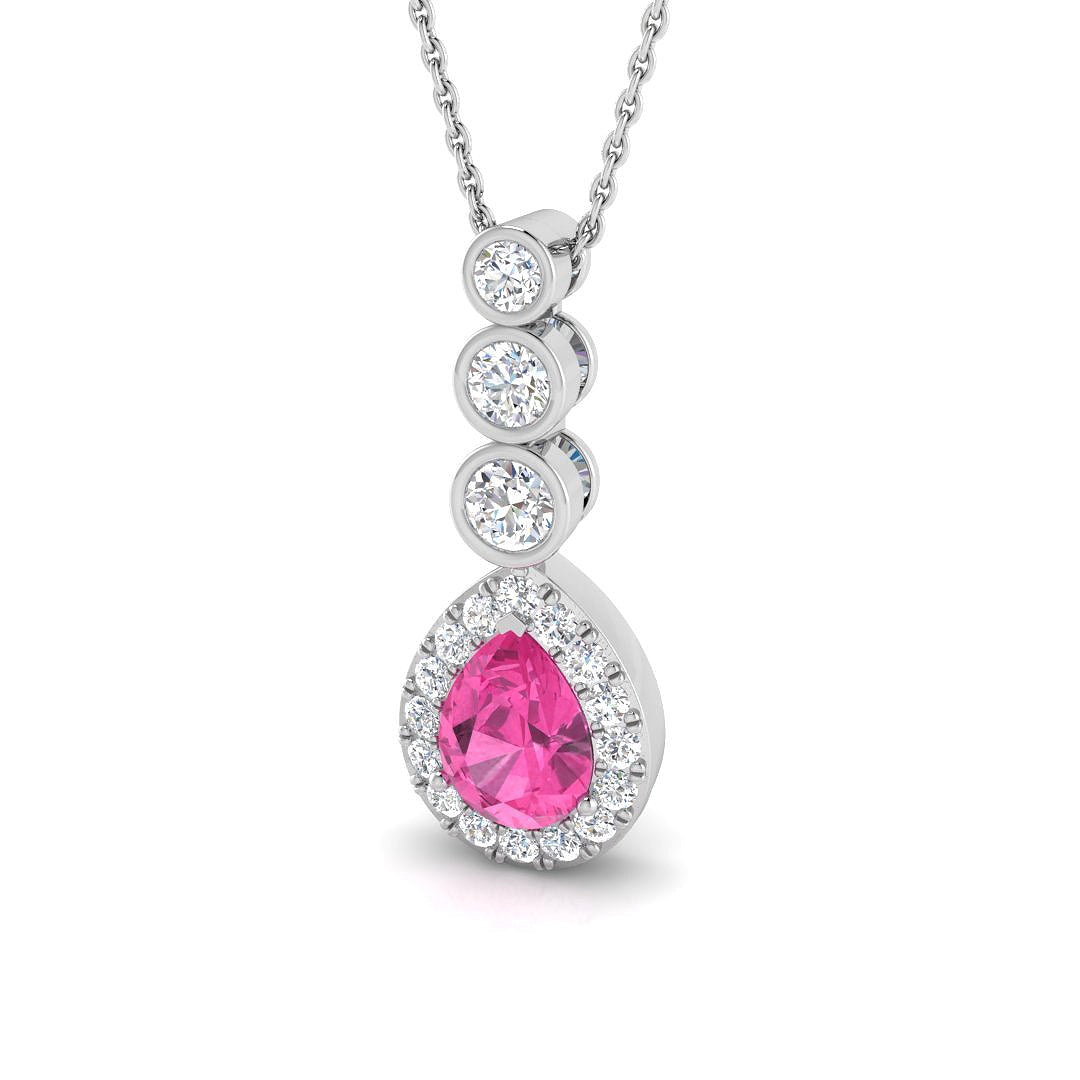 Bairn Pink Sapphire Pendant 1.75ct Gold (Without Chain )