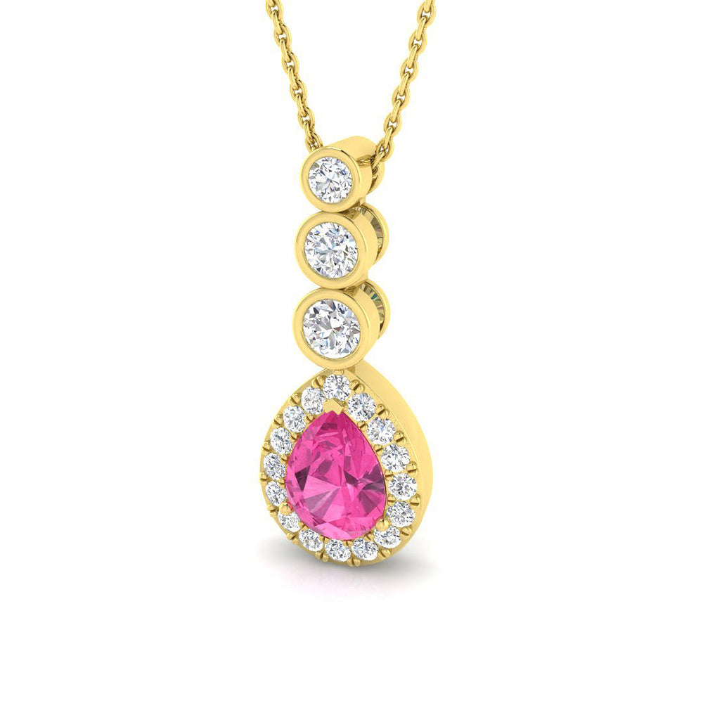 Bairn Pink Sapphire Pendant 1.75ct Gold (Without Chain )