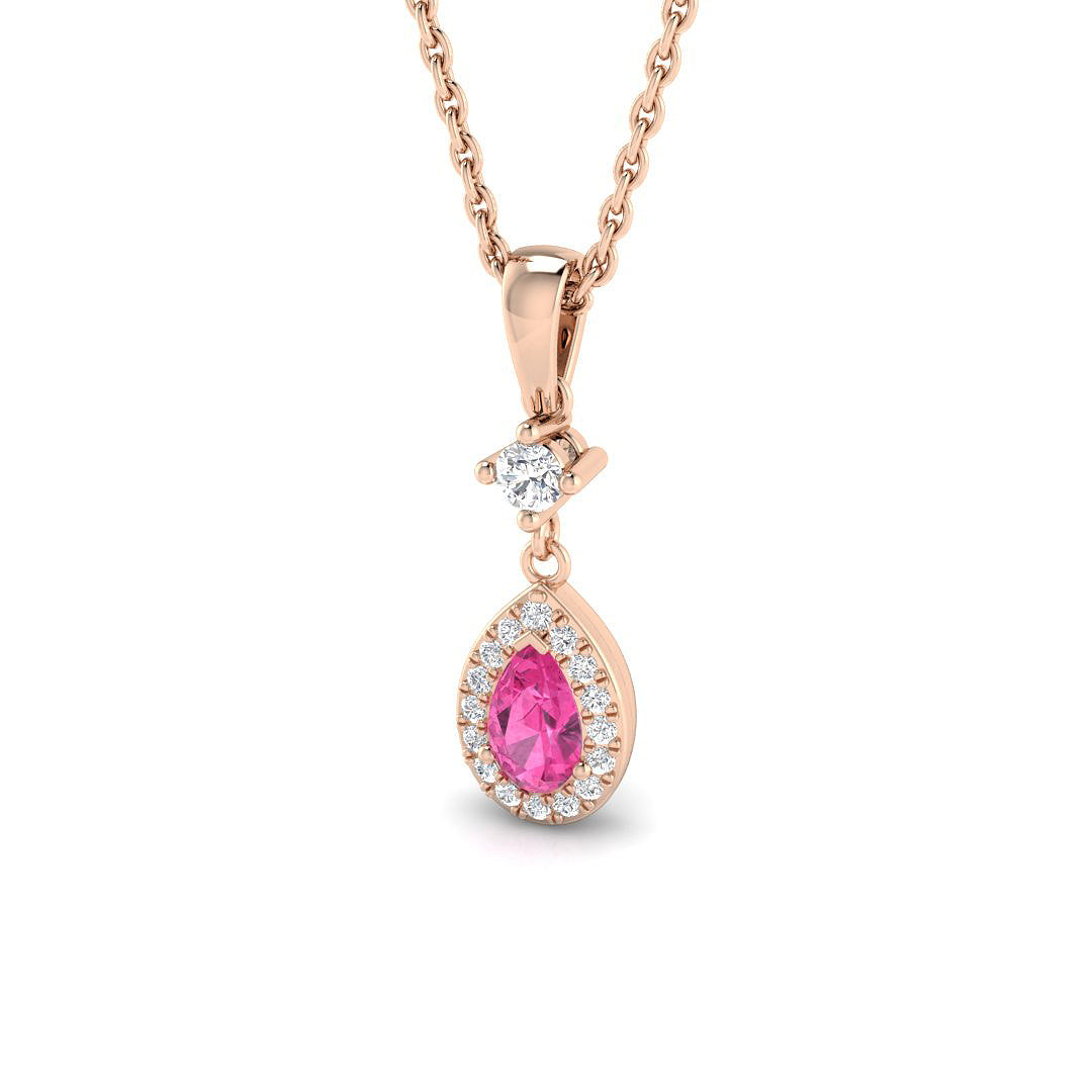 Balsa Pink Sapphire Pendant 0.33ct Gold (Without Chain )