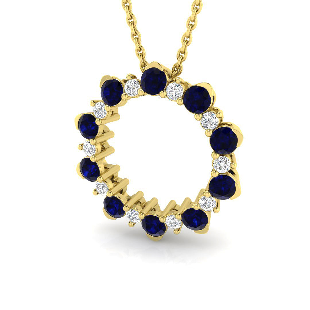 Balmy Blue Sapphire Pendant 0.75ct to 1ct Gold (Without Chain )