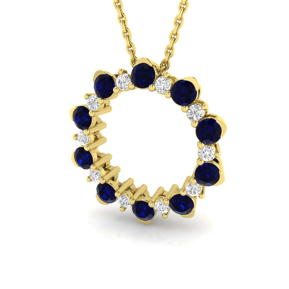 Balmy Blue Sapphire Pendant 0.75ct to 1ct Gold (Without Chain )