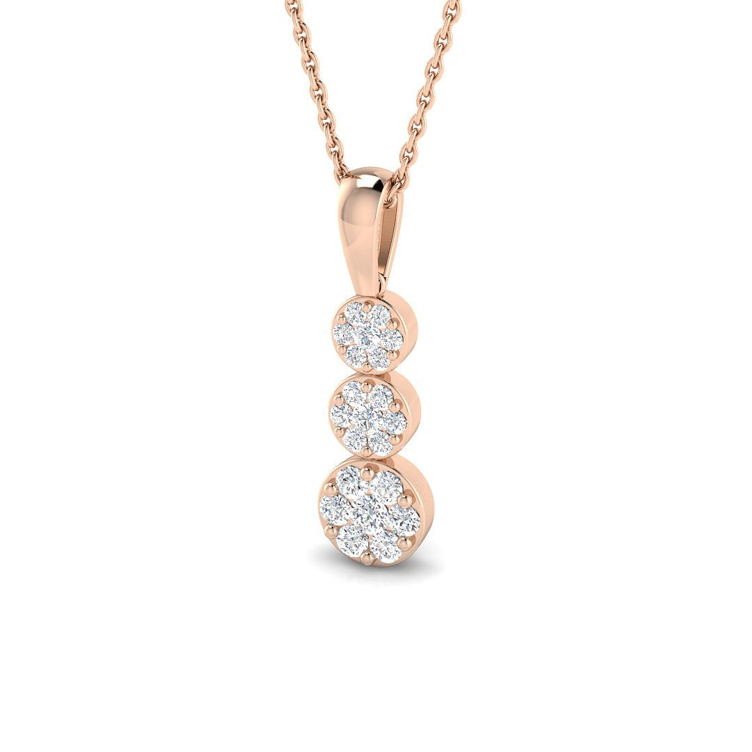 Borago Cluster Diamond Pendant 0.33ct to 4ct Gold (Without Chain )
