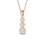 Borago Cluster Diamond Pendant 0.33ct to 4ct Gold (Without Chain )