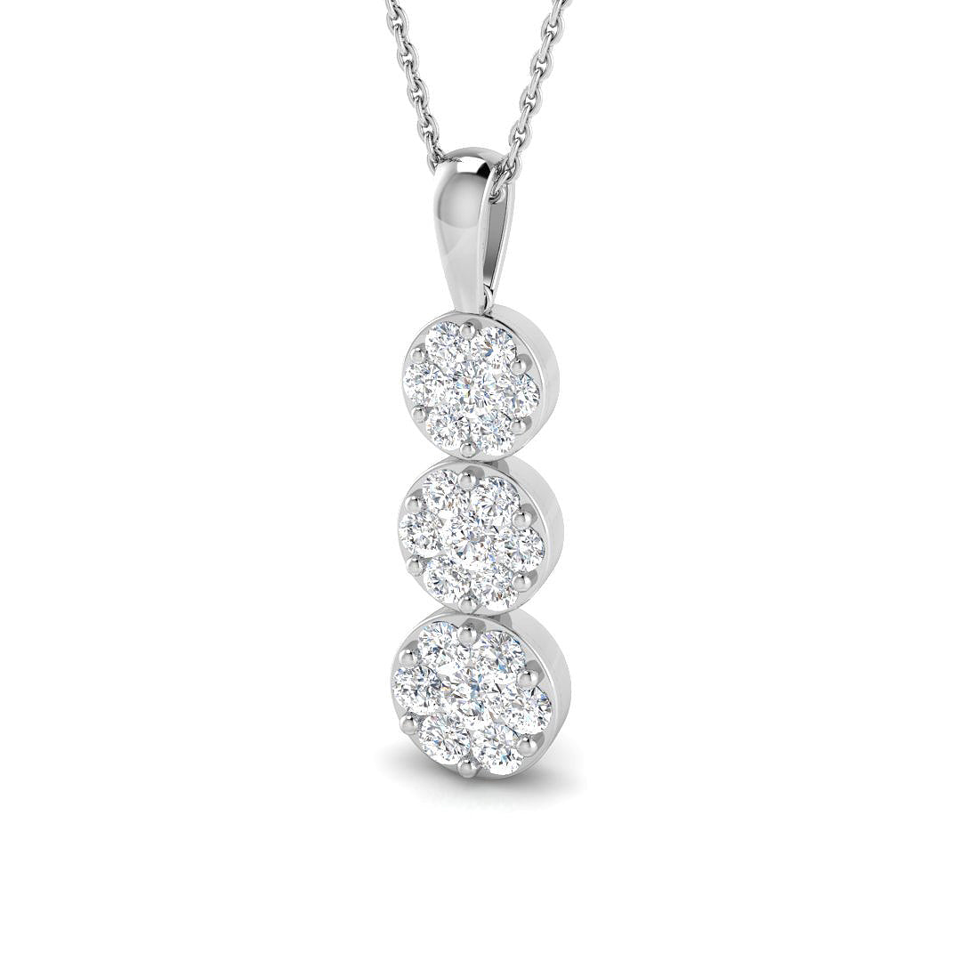 1.1 ct D-E/VS Lab Grown Round Diamond Designer Pendant 9k White Gold Ready To Ship