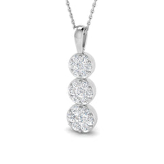 1.1 ct D-E/VS Lab Grown Round Diamond Designer Pendant 9k White Gold Ready To Ship