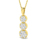 9ct Yellow Gold 1.02ct Lab Grown Diamond Cluster Pendant