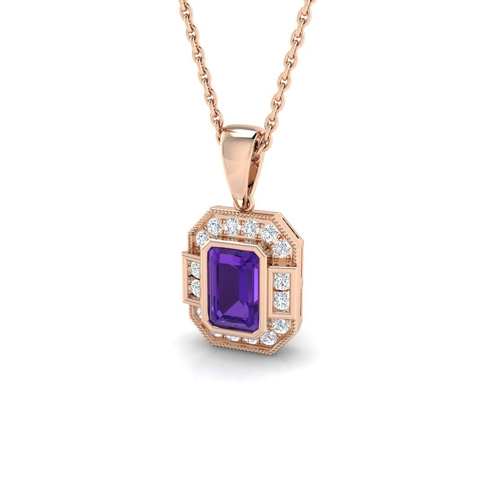 Bendy Amethyst Pendant 0.5ct to 1.25ct Gold (Without Chain )