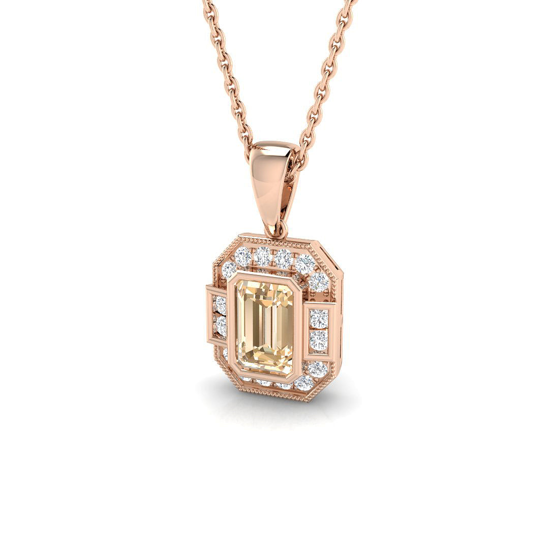 Bendy Amethyst Pendant 0.5ct to 1.25ct Gold (Without Chain )