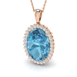 Bloom Blue Topaz Pendant 12ct to 14ct Gold (Without Chain )