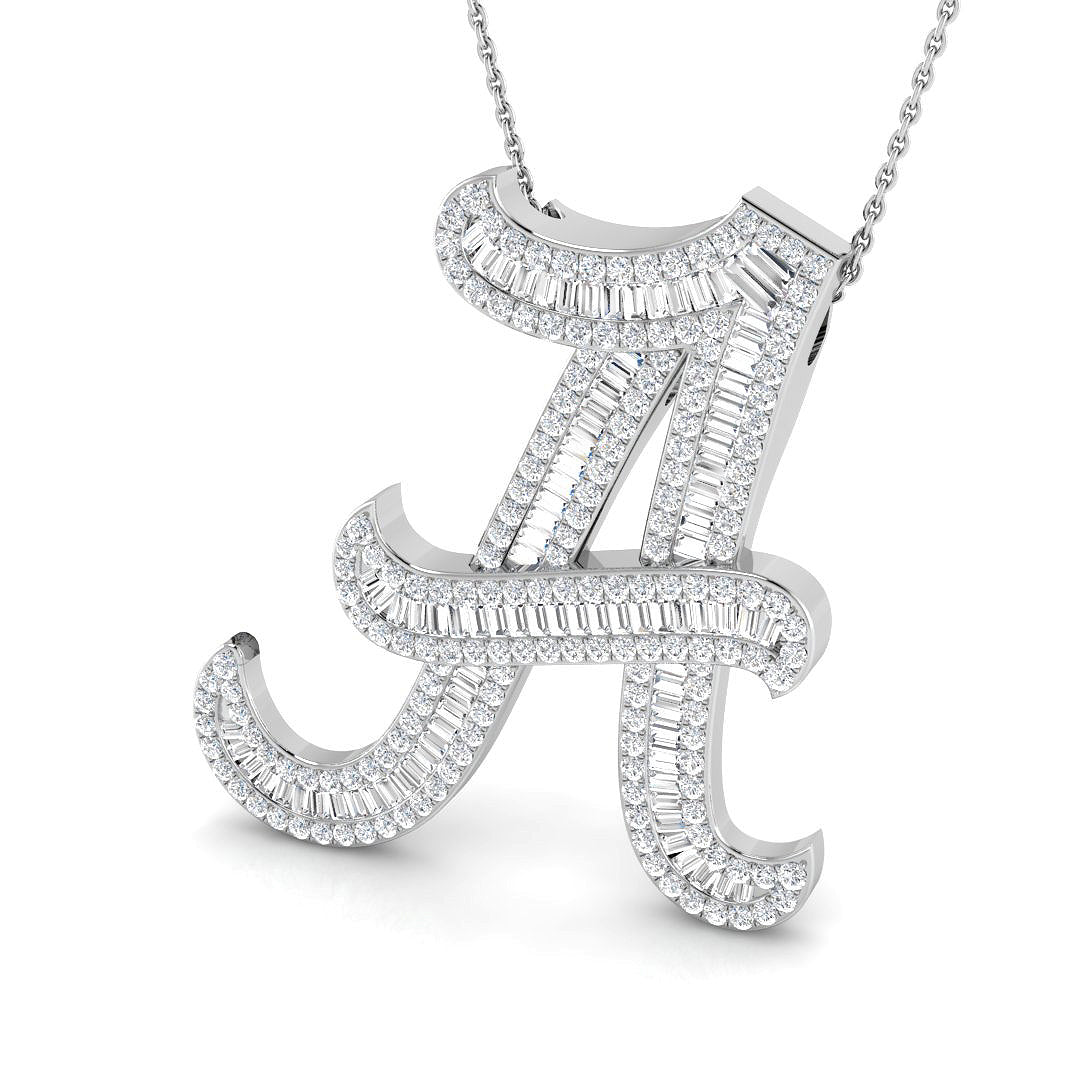 Oliver Initials Diamond Pendant 1.25ct to 2ct Gold  A to Z(Without Chain )