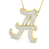 Oliver Initials Diamond Pendant 1.25ct to 2ct Gold  A to Z(Without Chain )