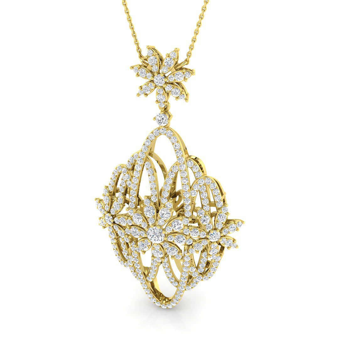 Amigo Diamond Pendant 3ct Fancy Gold (Without Chain )