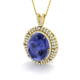Briny Tanzanite Pendant 16ct Gold  Necklace(Without Chain )