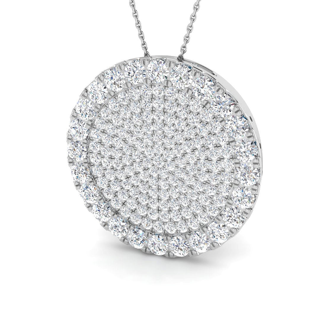 5.5 Carat D-E/VS Lab Grown Round Diamond Designer Pendant 9k White Gold Ready To Ship