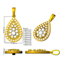 1.1 Carat D-E/VS Lab Grown Round Diamond Designer Pendant 9k White Gold | Ready To Ship