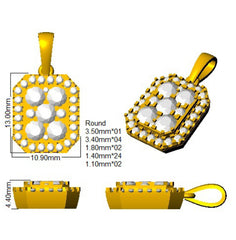 1.1 ct D-E/VS Lab Grown Round Diamond Designer Pendant 9k Yellow Gold | Ready To Ship