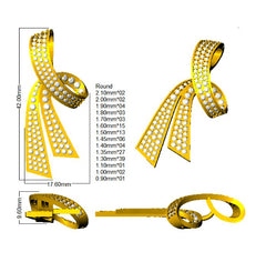 1.6 Carat D-E/VS Lab Grown Round Diamond Designer Pendant 9k Yellow Gold ,Ready To Ship