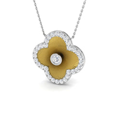 1 Carat D-E/VS Lab Grown Diamond Clover Necklace 9k Yellow Gold Ready To Ship