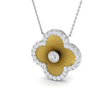 Draba Diamond Clover Necklace 1ct Gold Platinum
