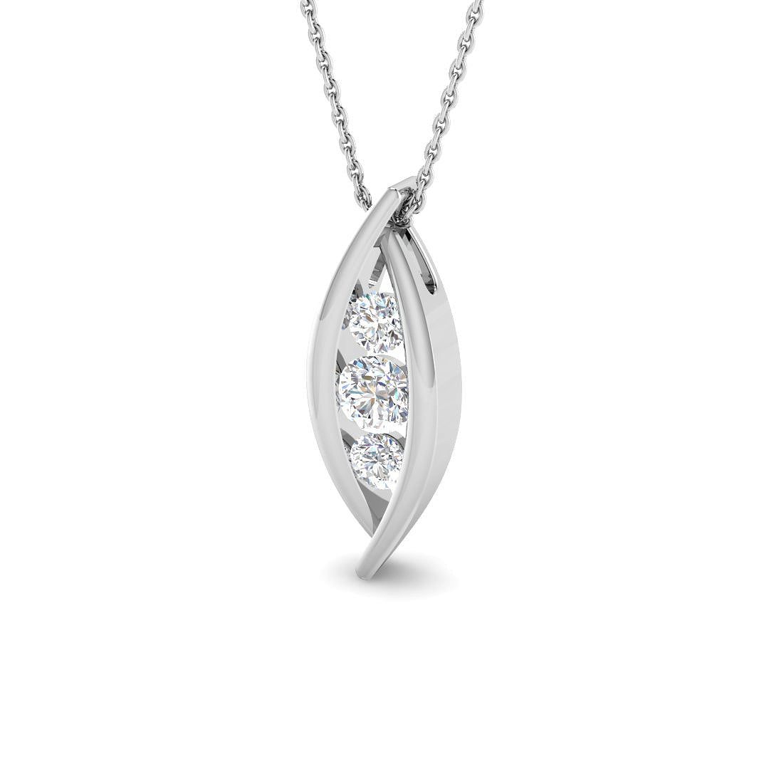 0.7 Carat D-E/VS Lab Grown Round Diamond Designer Pendant 9k White Gold |Ready To Ship