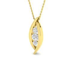 0.7 Carat D-E/VS Lab Grown Round Diamond Designer Pendant 9k Yellow Gold |Ready To Ship