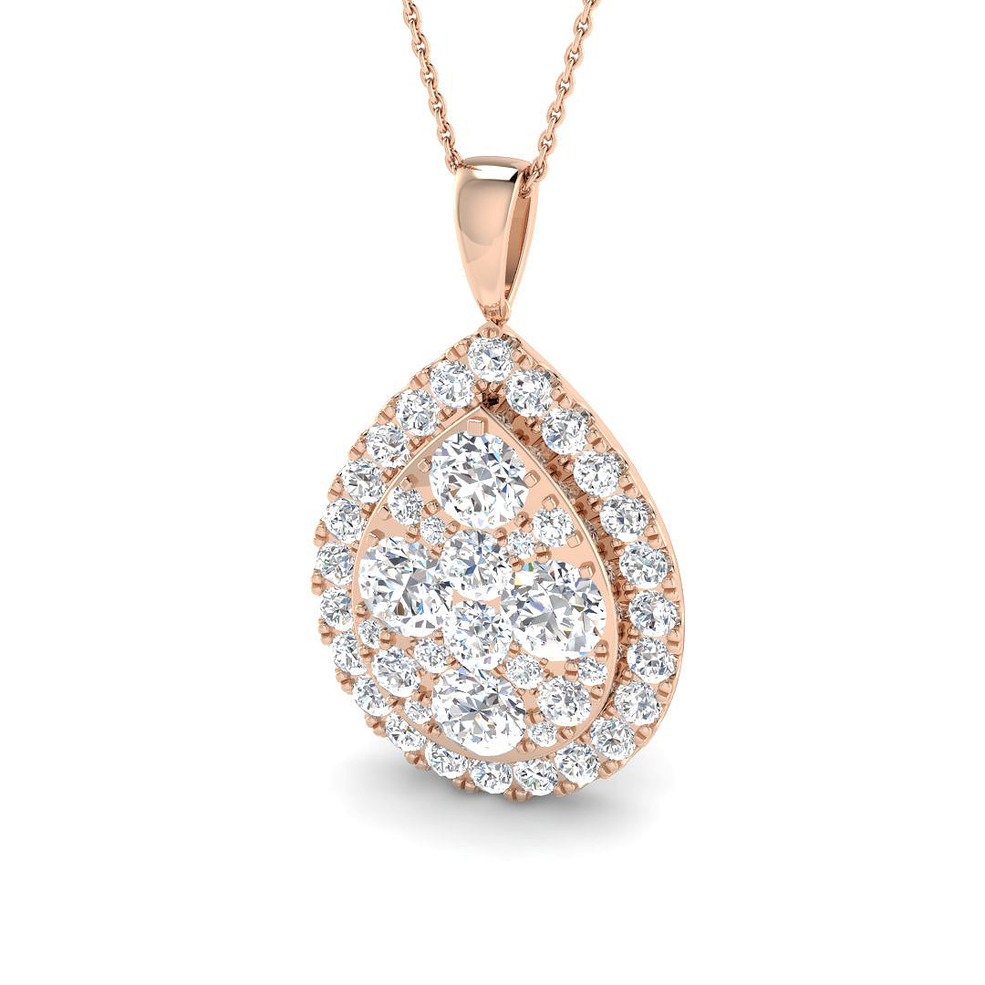Candy Cluster Diamond Pendant 5.5ct Gold (Without Chain )
