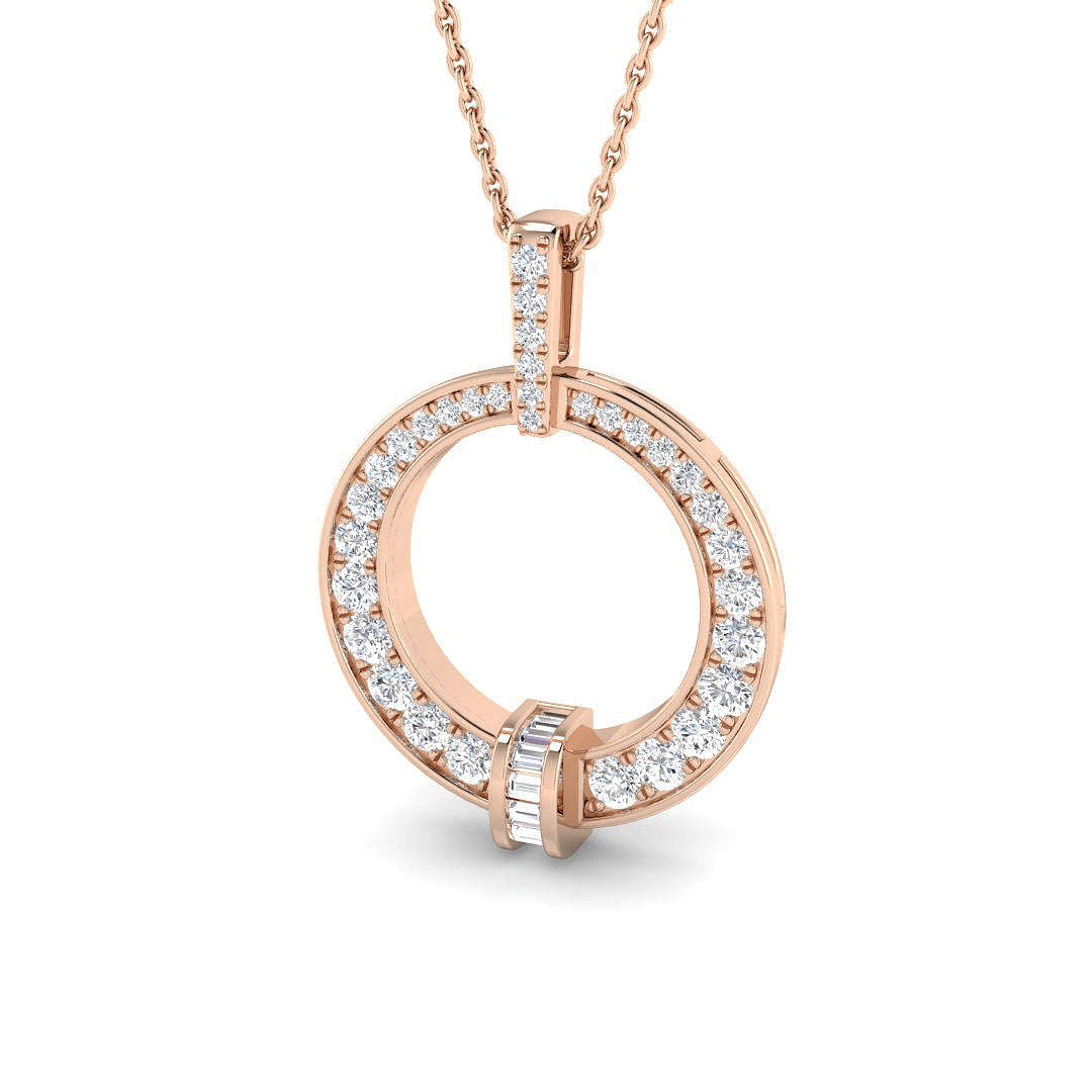 Carat Diamond Necklaces Circle of Life 0.5ct Gold (Without Chain )