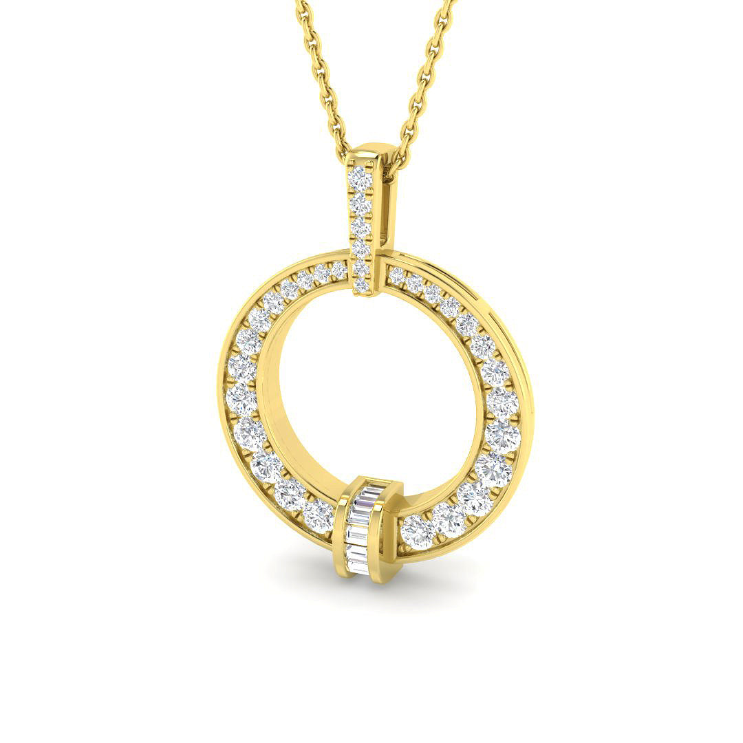 Carat Diamond Necklaces Circle of Life 0.5ct Gold (Without Chain )