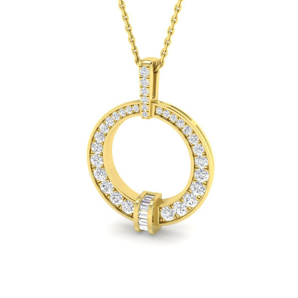 Carat Diamond Necklaces Circle of Life 0.5ct Gold (Without Chain )