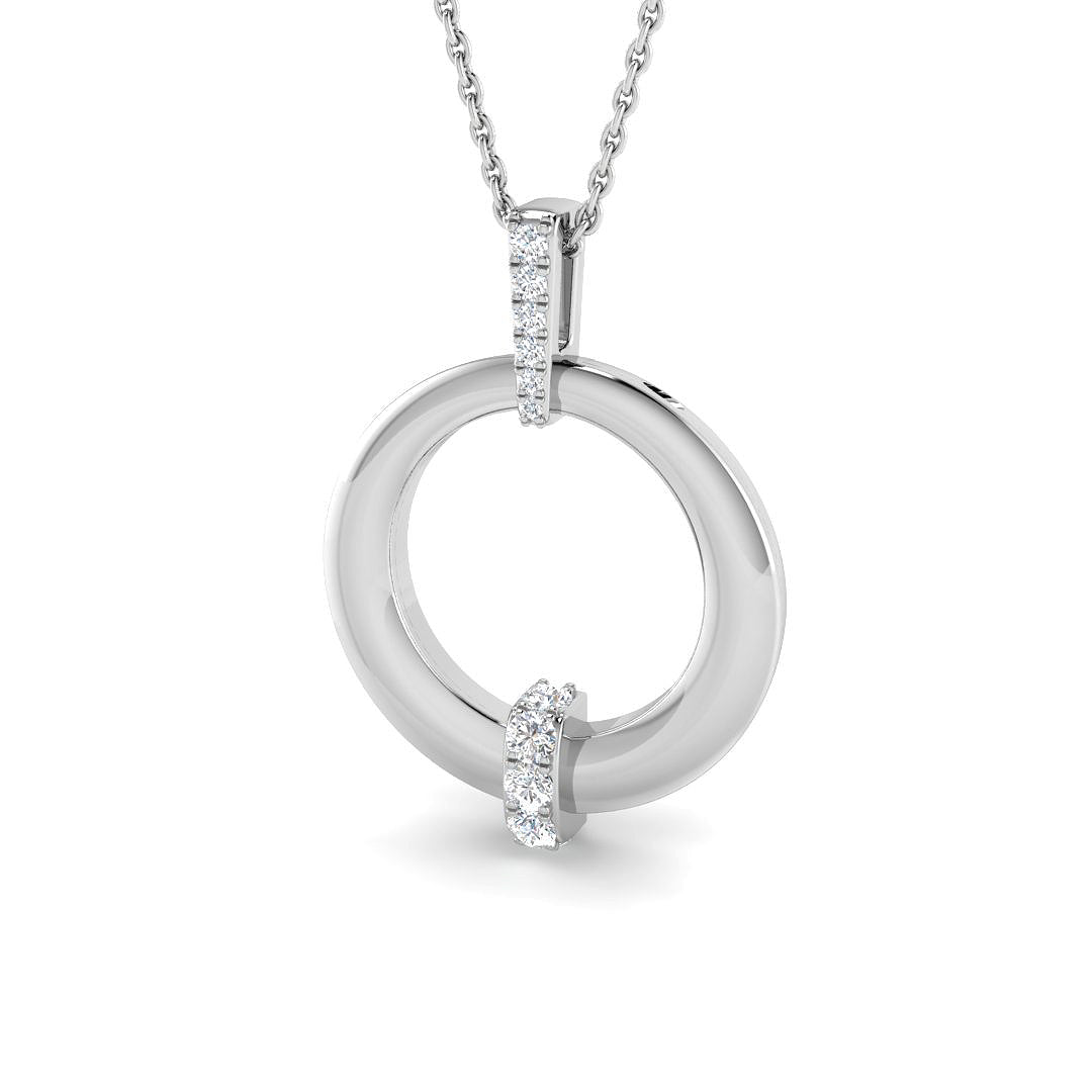 Carve Diamond Necklace Circle of Life 0.15ct Gold (Without Chain )