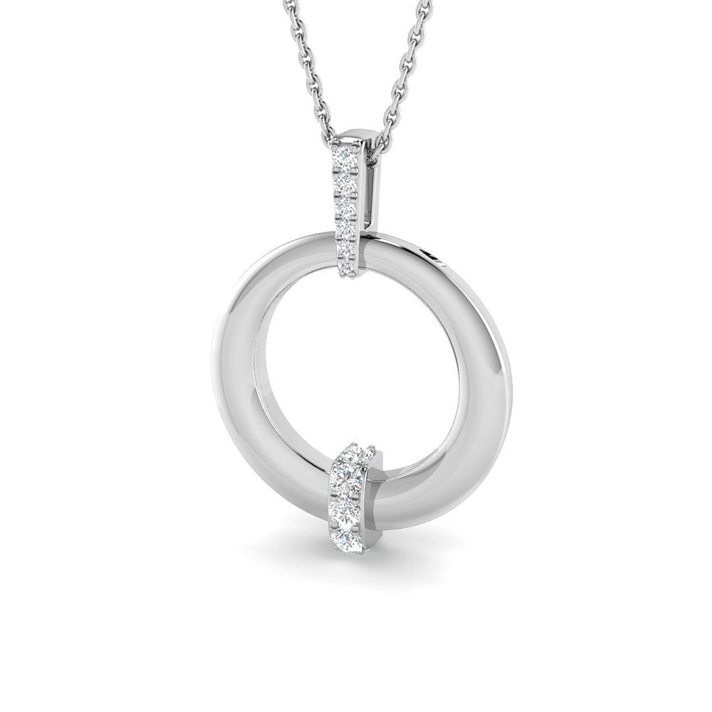 Carve Diamond Necklace Circle of Life 0.15ct Gold (Without Chain )