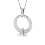 Carve Diamond Necklace Circle of Life 0.15ct Gold (Without Chain )