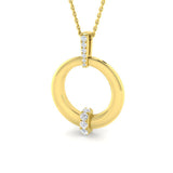 Carve Diamond Necklace Circle of Life 0.15ct Gold (Without Chain )