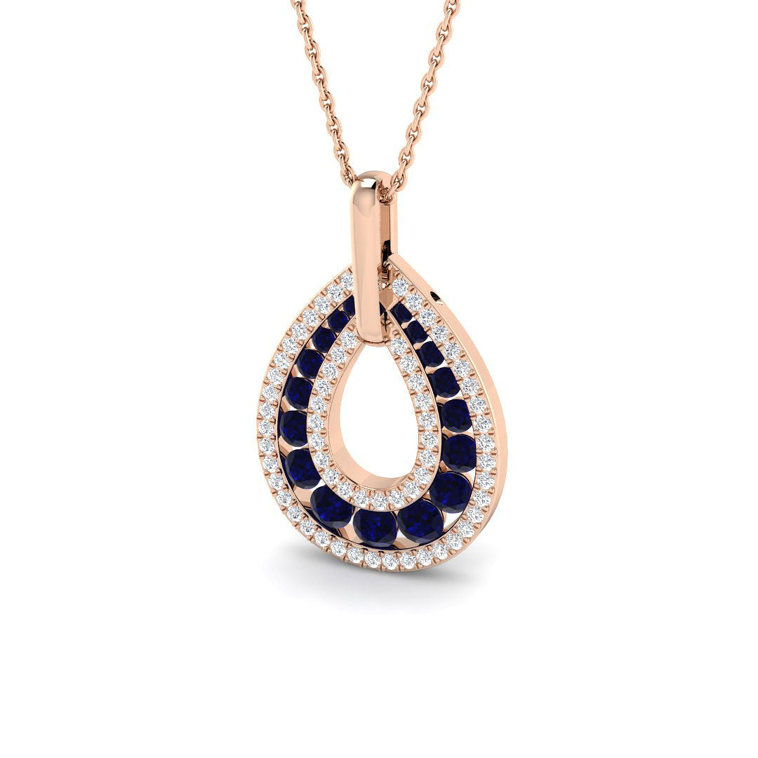 Celts Blue Sapphire Pendant 1ct to 1.25ct Gold (Without Chain )