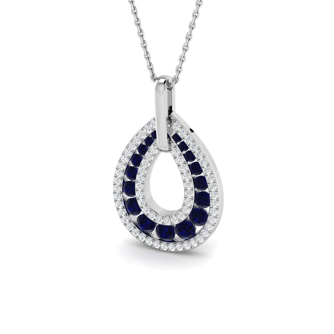 Celts Blue Sapphire Pendant 1ct to 1.25ct Gold (Without Chain )