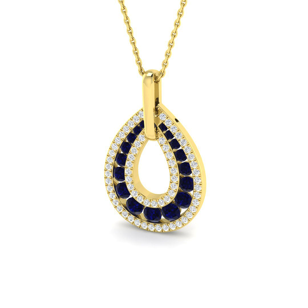 Celts Blue Sapphire Pendant 1ct to 1.25ct Gold (Without Chain )