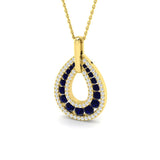 Celts Blue Sapphire Pendant 1ct to 1.25ct Gold (Without Chain )