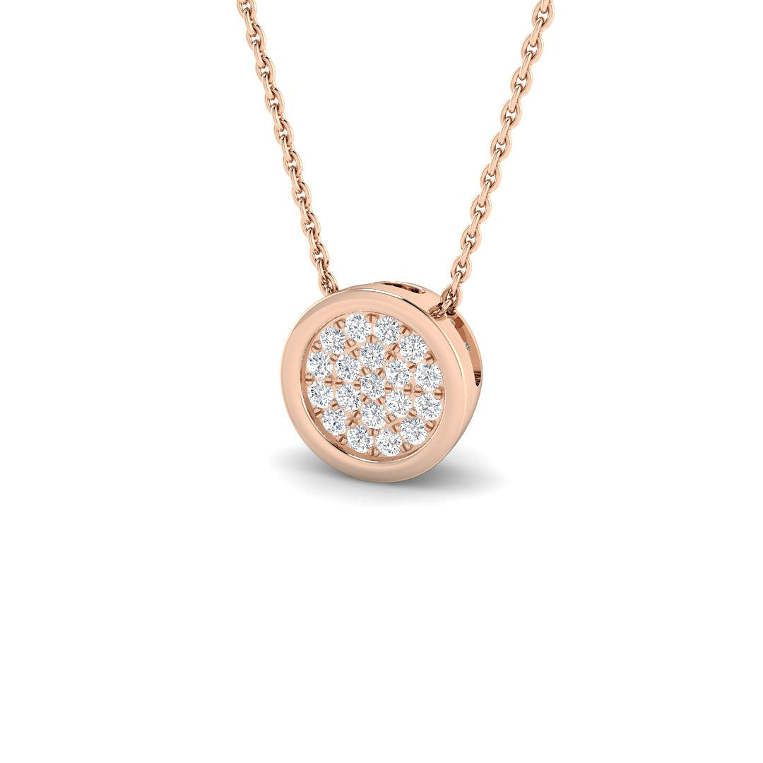 Amile Cluster Pendant 0.2ct Diamond  Gold (Without Chain )