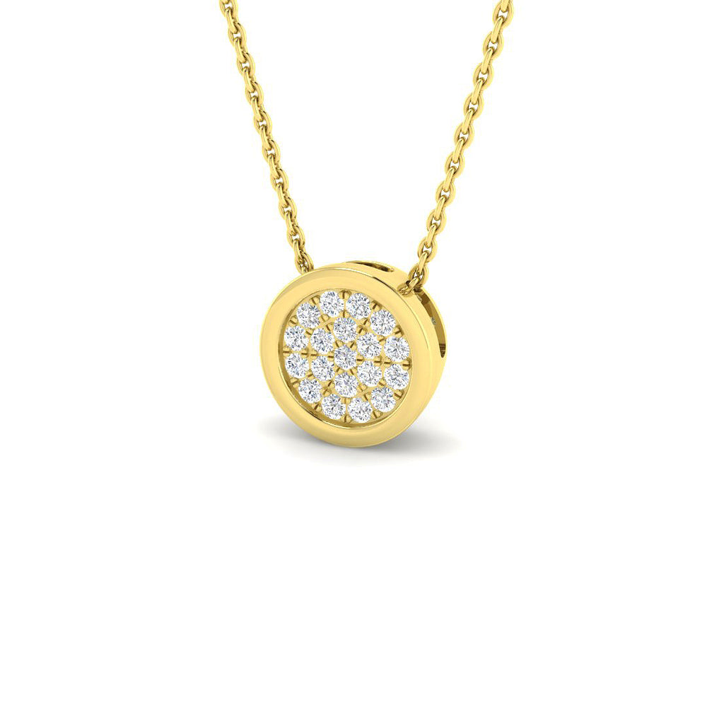 Amile Cluster Pendant 0.2ct Diamond  Gold (Without Chain )